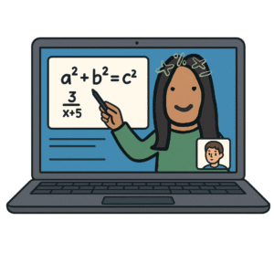 GCSE maths tutoring student receiving online help, in online maths tutoring session